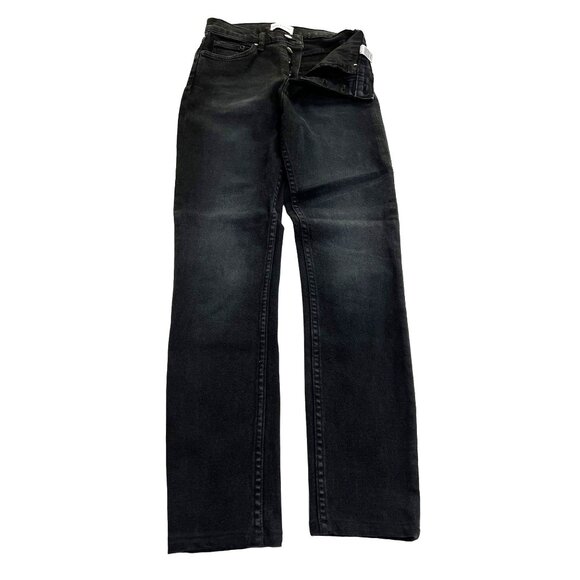 Cotton Citizen Straight Leg Button Fly Jeans in Black - Picture 1 of 4